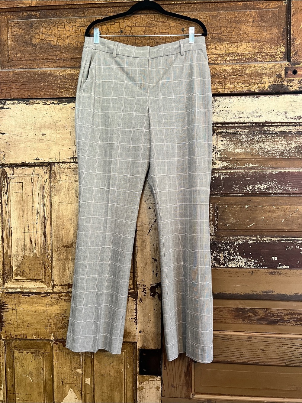 NWT Express Gray Windowpane Wide Leg Dress Pants